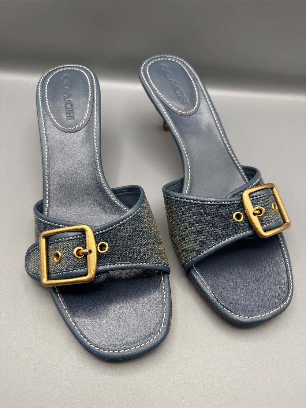 Coach Women's Margot Slip-On Kitten Heel Sandals